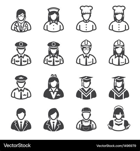 People Icons Occupation Icons Royalty Free Vector Image