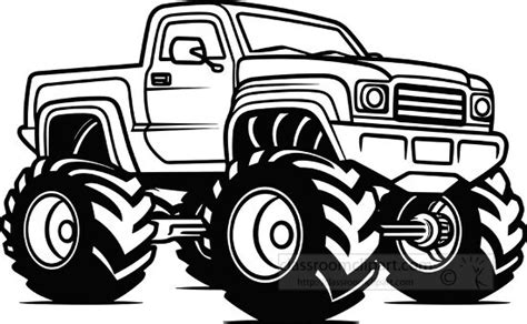 Monster Truck Clipart Black And White