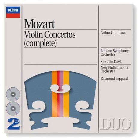 Wolfgang Amadeus Mozart Complete Violin Concertos Arthur Grumiaux