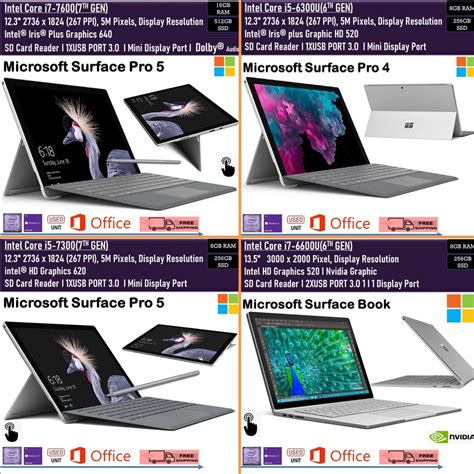 MICROSOFT SURFACE PRO5 CORE I7 CORE I5 16GBRAM 512GBSSD MICROSOFT