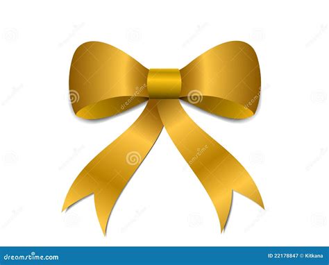 Gold Christmas Bow Illustration Stock Illustration - Illustration of shiny, celebration: 22178847