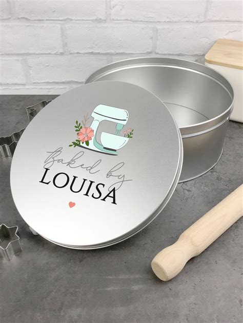 Personalised Cake Tin Baking T Baked By Biscuit Tin Etsy Uk