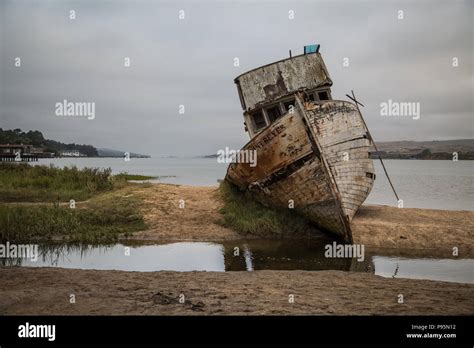 A Front View Of The Point Reyes Shipwreck An Abandoned Boat That Ran