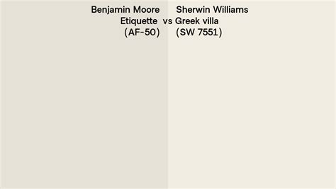 Benjamin Moore Etiquette Af Vs Sherwin Williams Greek Villa Sw