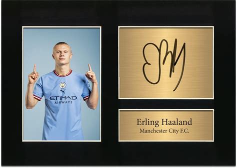 Foto Autografata Di Erling Haaland Del Manchester City Idea Regalo