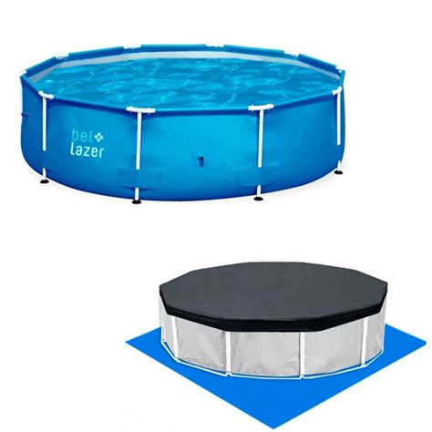 Kit Piscina De Arma O Circular Litros Capa Em Pvc Forro