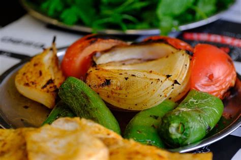 Authentic Turkish Shish Kebab With Pita Bread Stock Image Image Of