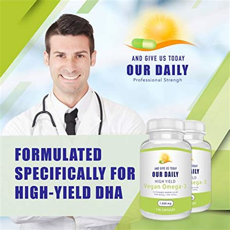 Our Daily Vites Vegan Omega 3 Supplement Marine Algal Source For Dha