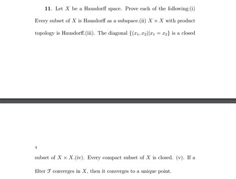 Solved Let X ﻿be A Hausdorff Space Prove Each Of The