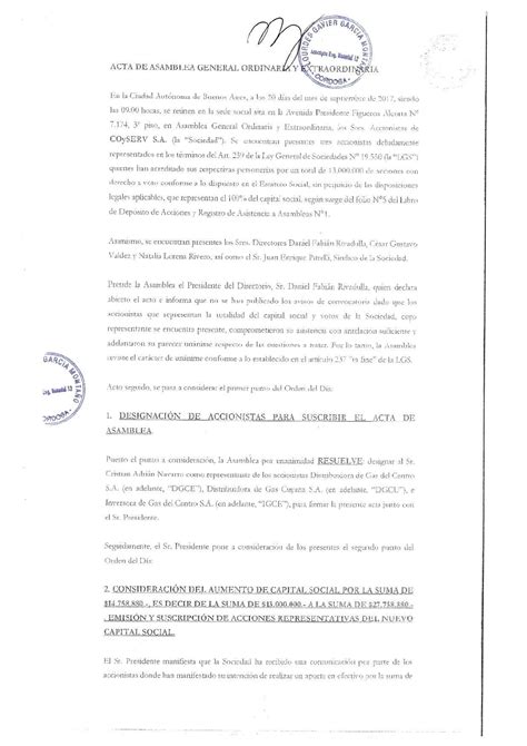 Acta De Directorio Resumos