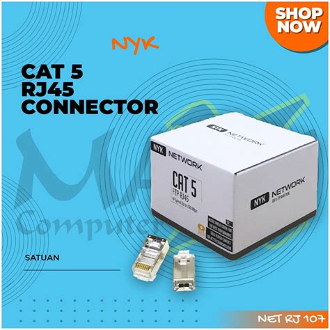 Jual NYK FTP Cat 5 RJ45 Connector Gold Plated Metal Cover Konektor LAN