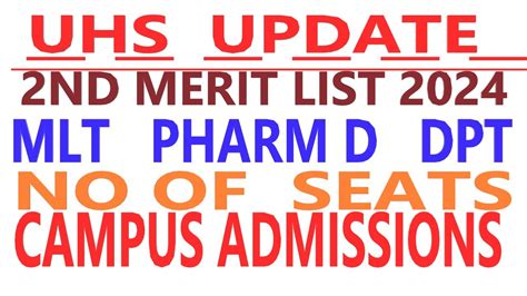 Uhs Nd Merit List On Campus Mlt Pharm D Dpt Youtube