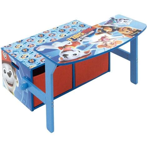 Coffre à Jouets Banc et bureau 3 en 1 Pat Patrouille