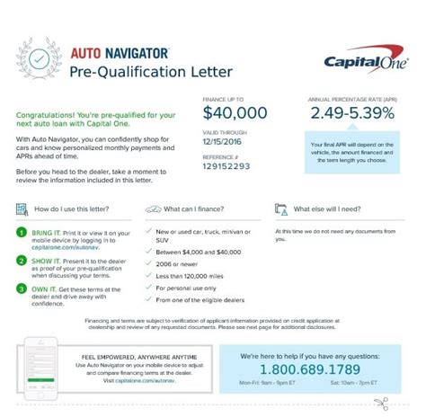 Capital One Pre Approved Auto Loan Letter ~ Thankyou Letter