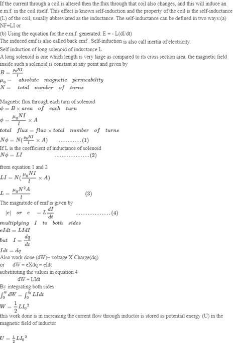 A Derive The Expression The Magnetic Energy Stored In An Inductor