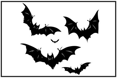 Halloween Spooky Flying Bats Silhouette Graphic by N-paTTerN · Creative ...