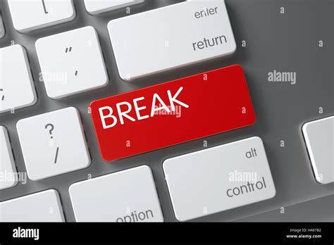 Keyboard with Red Key - Break. 3D Stock Photo - Alamy