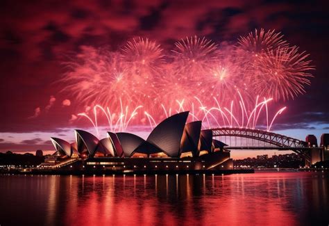 Premium Photo | Fireworks Display Over Sydney Opera House