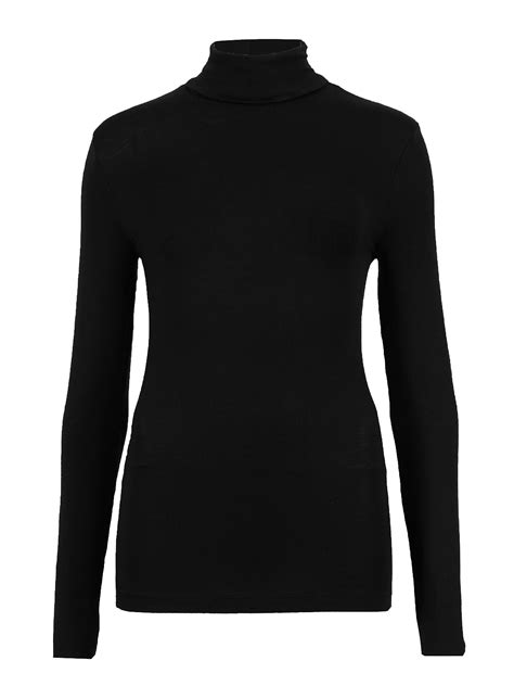 Marks And Spencer M Black Heatgen Thermal Polo Neck Long Sleeve