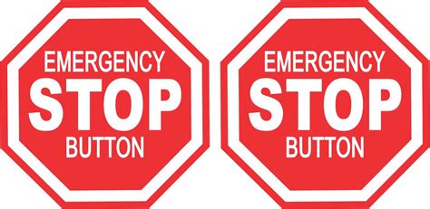 StickerTalk Emergency Stop Button Vinyl Stickers, 1 sheet of 2 stickers, 2.5 inches x 2.5 inches ...