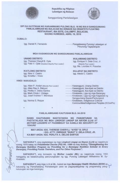 PDF Sp Bulacan Gov Ph Manggagawa Ng Barangay Sa Ilalim Ng