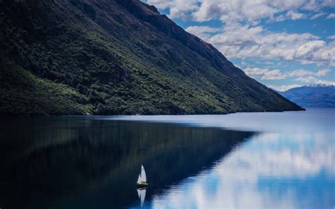 Boat Mountains Lake Water Wallpapers Wallpaper Cave