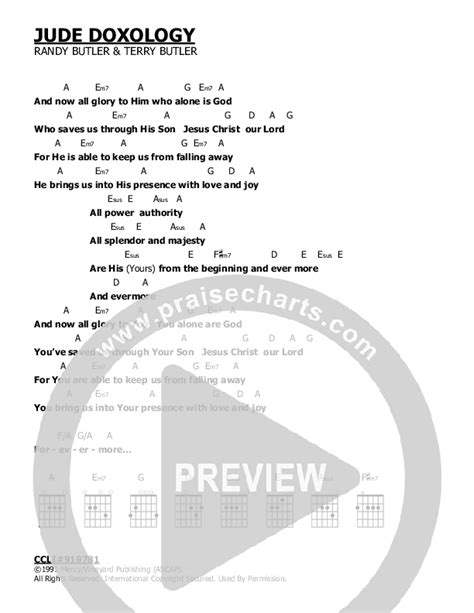 Jude Doxology Chords PDF () - PraiseCharts