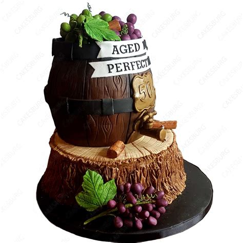 Aged To Perfection Wine Barrel On The Log Cake Cakesburg Online Premium Cake Shop