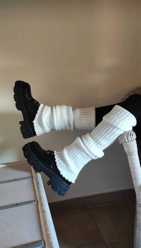 Leg Warmers Over Black Boots 🤍 In 2024 Boots With Leg Warmers Leg