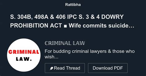 S 304b 498a And 406 Ipc S 3 And 4 Dowry Prohibition Act Wife Commits