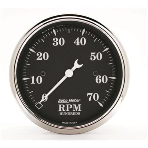 Auto Meter 1798 3 1 8 Old Tyme Black Electric Tachometer Gauge 0 7