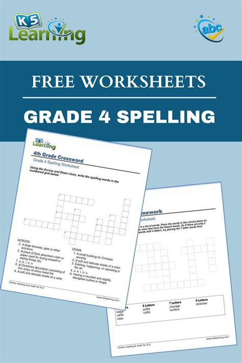 Grade 4 Spelling Worksheets | Spelling worksheets, Grade spelling ...