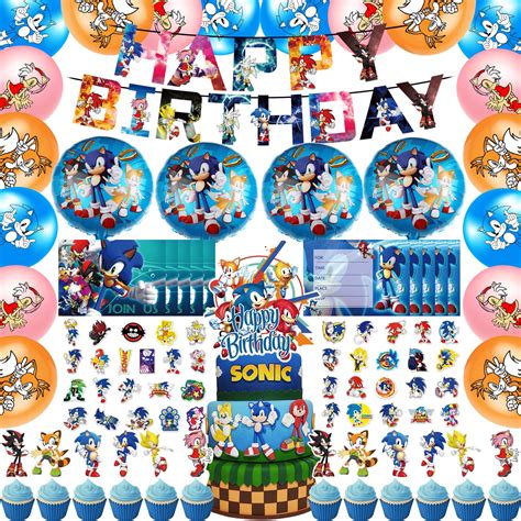 Buy Sonic Birthday Party Supplies 96 PCS Hedgehog Party Decorations