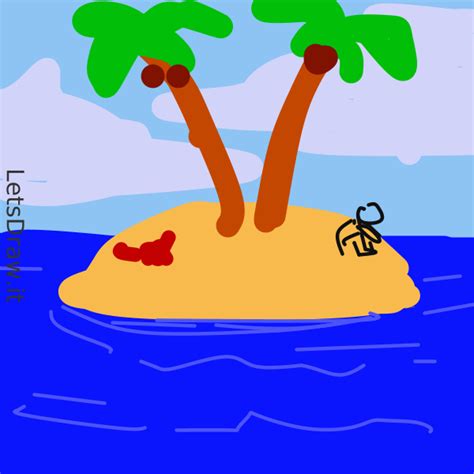 How To Draw Deserted Island Emhmkwdcp Png Letsdrawit