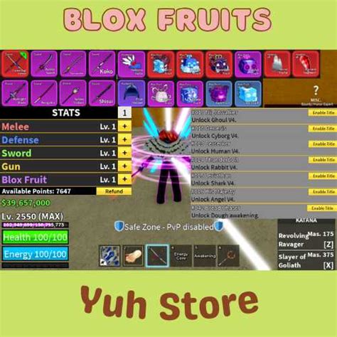 Blox Fruit Account Lv:2550Max | Full Gear Awaken All Race V4 - Full ...