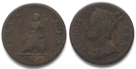 England GROSSBRITANNIEN Farthing 1754 GEORGE II Kupfer F Ss MA Shops