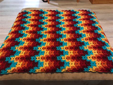 Southwesty Granny Spike Ripple Crochet Blanket Look What I Made Crochet