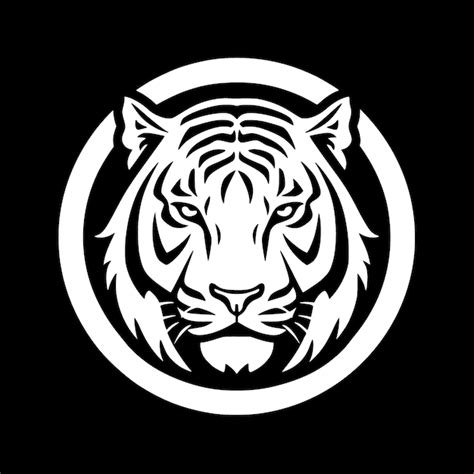 Tigre Noir Et Blanc Isolé Icône Illustration Vectorielle Vecteur Premium