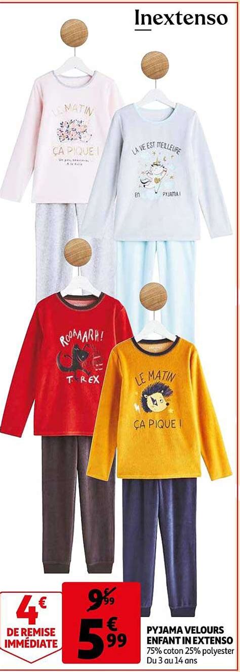 Promo Pyjama Velours Enfant In Extenso Chez Auchan Icatalogue Fr