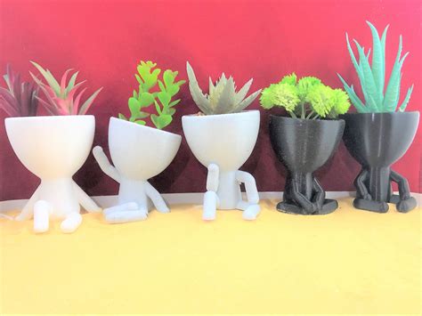 People Planter 3d Printed Succulent Planter Pot Little People Pot For Succulents Air Plant