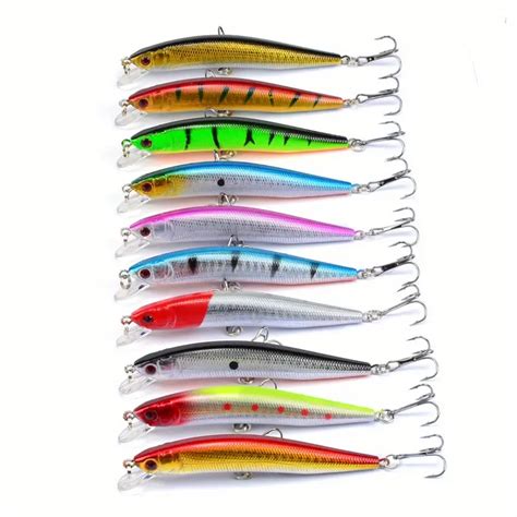 10 Colors Bionic Minnow Fishing Lures Plastic Hard Bait For