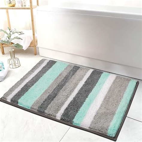 Teal Blue And Gray Bathroom Rugs