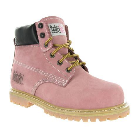 Safetygirl Steel Toe Waterproof Womens Work Boots Light Pink 65m