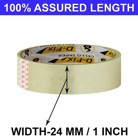 D Fix Cello Transparent Tape 1 Inch 24 MM X 65 Meter 42 Micron At Rs