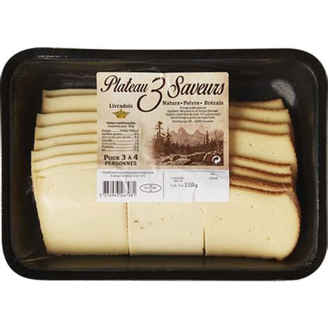 Plateau Fromage Raclette Saveurs Nature Poivre Et Brezain Au Lait