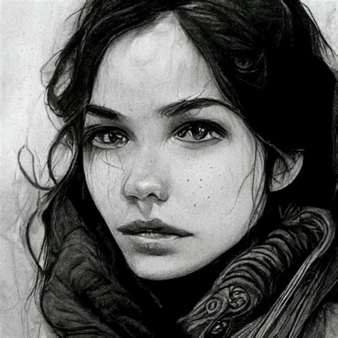 Beautiful Black And White Portrait Intricate Details Midjourney