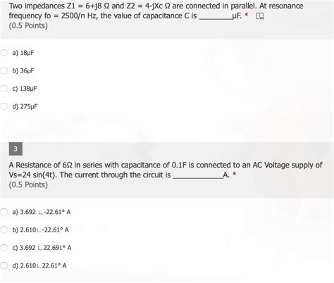 Solved Two Impedances Z1 6 J8 12 And Z2 4 JXc 12 Are Chegg