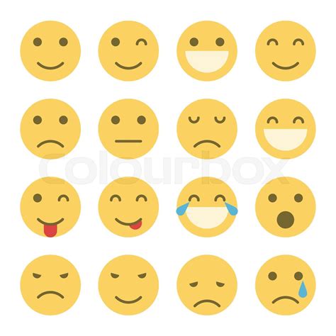 Emoji Faces Icons Stock Vector Colourbox