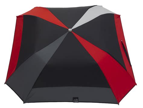 Parapluie Pliant Carr Noir Rouge Et Gris Poign E En Ch Ne Parapluies