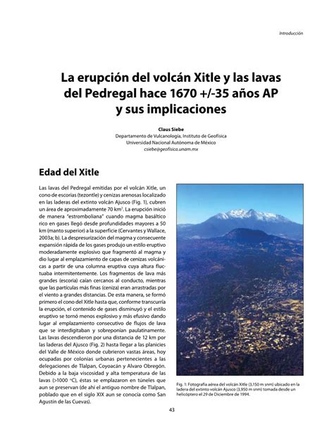 La Erupción Del Volcán Xitle Y Las Lavas Del Pedregal Hace 1670 35